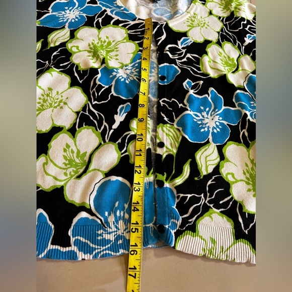 Rafaela floral multicolor sweater/ top button down Cardigan size P/M - Picture 12 of 16